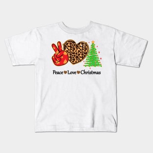 Peace Love Christmas Kids T-Shirt